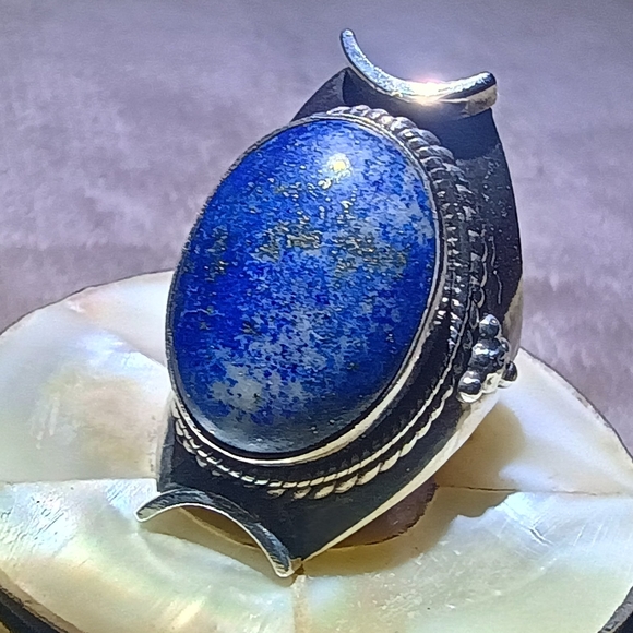 Jewelry - Sterling Ring with Lapis and Pyrite Stone